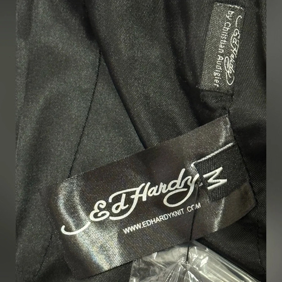 Ed Hardy by Christian Audigier Women's Black Double Breasted Jacket Size Medium - Picture 3 of 8